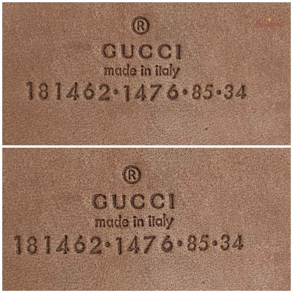 Authentic Gucci Cream GG Embossed Signature Leather Gold Pin Buckle Belt 85/34 - Picture 8 of 14